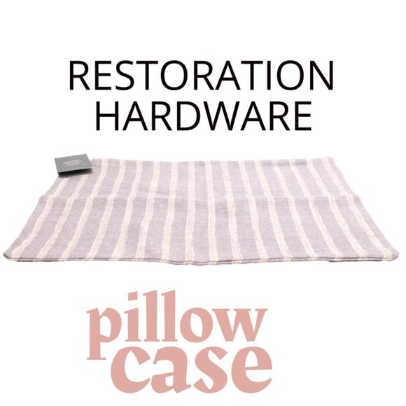 NWT Restoration Hardware Pillowcase 13"x21" Purple Tan White Stripe - Picture 1 of 10